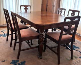 Jacobian Style Dining Room Table Chairs