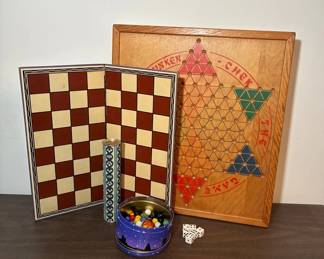 Chinese Checkers Board And Marbles