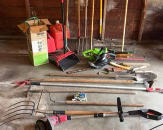 A Large Collection Of Garden Tools
