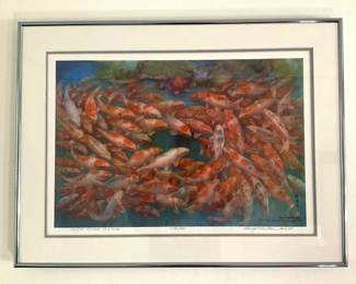 Chang Khee Chee 100 Koi 5500 Giclee Framed Print WCOA