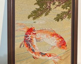 Koi Fish Fiber Art