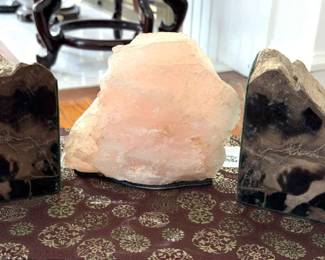 Pink Chalcedony Stone Bookends