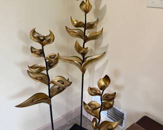 Set of 3 gold tea light trees