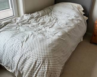 Twin Bed And Linen Headboard