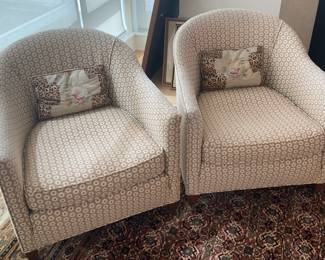Pair Of Upholstered Accent Chairs