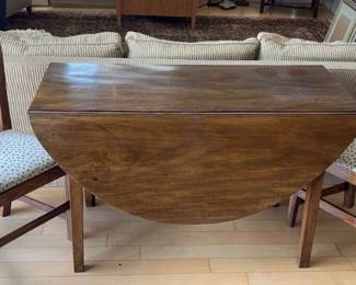 Antique Drop Leaf Gate Leg Table With Two Complementing Chairs