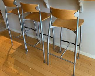 3 Altek Maple Plywood Barstools