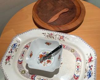 Chamart Limoges Square Bowl, Spode Platter More