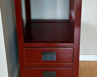 Red Lacquer Style Nightstand