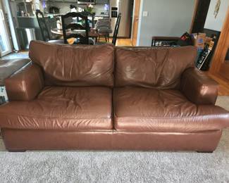 Arhaus leather sofa