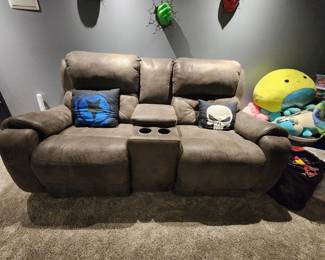 Qty 2 Reclining loveseat with console
