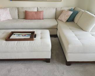 White linen sectional