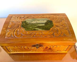 Vintage Carved Jewelry Box