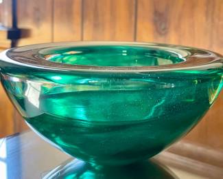 Kosta Boda Green Swirl Glass