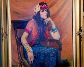 Original oil painting by Charles Cross. "Attitude". Listed artist