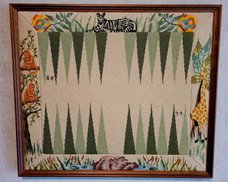 Needle point backgammon game