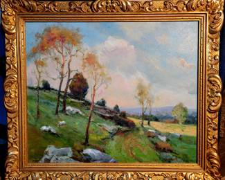 Original oil painting. "Rolling Hills" by H. Jacobs