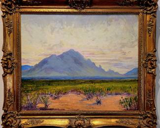 Jesse Benton Evans original oil painting "Saddleback Mountain Arizona" . We'll listed American artist