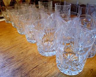 Cut crystal bourbon glasses