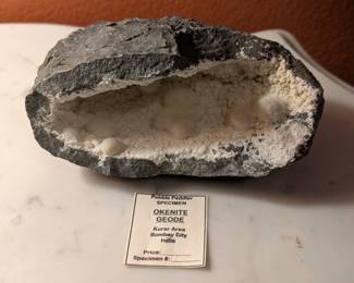 Natural Okenite w/ Prehnite, Gyrolite & Druzy Quartz Geode, Bombay City India