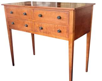 9. Handcrafted Tiger Maple Sideboard 4 Drawer/Very Good Condition