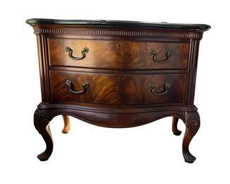 68. Thomasville 2 Drawer Nightstand With Black Granite Top/Mahogany Finish W 40" D 19" H 34" 1 of 2