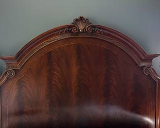 70. Headboard and Foot Board Queen Bed Matched Flame Mahogany Finish No Side Rails W 84" H 76"