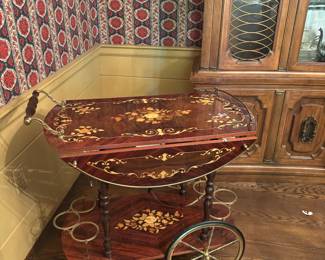 Inlaid tea cart