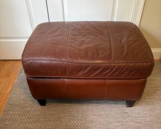 Bassett Leather Storage Ottoman
