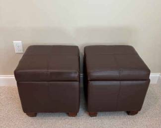 Two Storage Ottomans