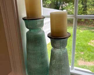 Frosted Glass Candle Holders