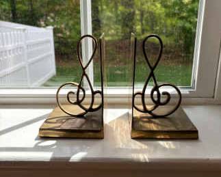 Brass Treble Clef Bookends
