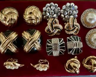 Vintage Earrings - St. John, Givenchy, Trifari, Ciner, Carolee, Vogue & Monet