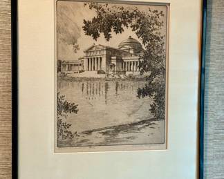 "Old Fine Arts Building" Etching, Signed S. Chester Danforth