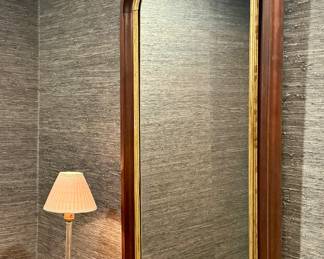 Vintage Mahogany Frame Mirror with Gold Gilt