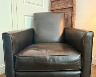 Mitchell Gold Brown Leather Armchair