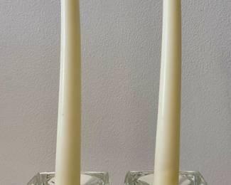 MCM Ice Cube Optic Glass Candle Holders