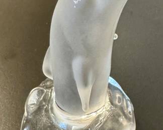 Frosted Glass Dolphin Figurine
