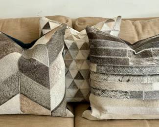 Surya Cowhide Down Pillows