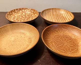 (4) Pottery Dipping Bowls