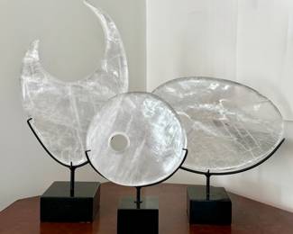 Ron Dier Design Selenite on Black Stands