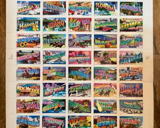 Full Sheet of "Greetings from America" 34 Cent State Stamps