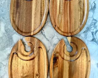 Wine Glass Wood Snack Trays