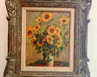 Vintage "Sunflowers" Oil Painting