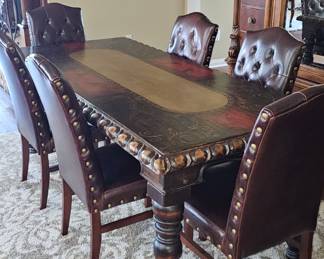Unique dining set with painted top...see next photo
