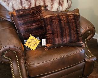 Reclining leather chair