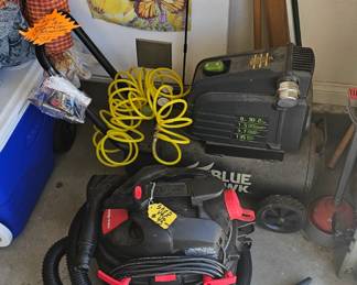 Shop vacuum and air compressor