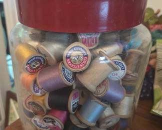 Great collection of wooden spools