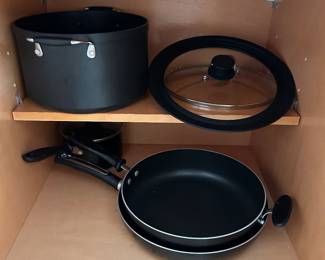 Newer Fry Pans and Pot with Lid