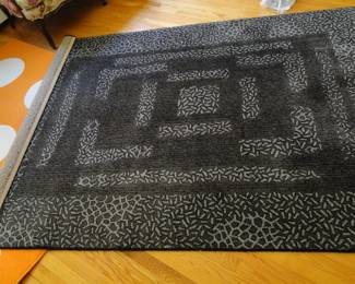 Black and white abstract carpet